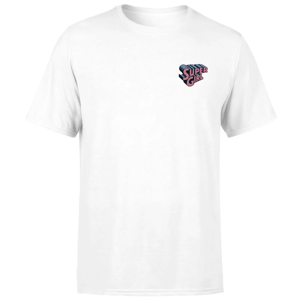 DC Super Girl Embroidered Unisex T-Shirt - White - S Image 1