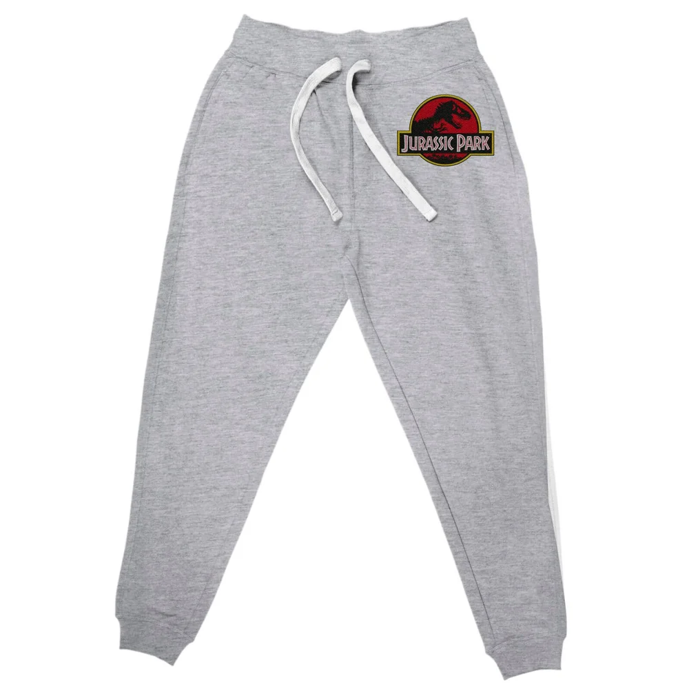 Jurassic Park Embroidered Unisex Joggers - Grey - S Image 1