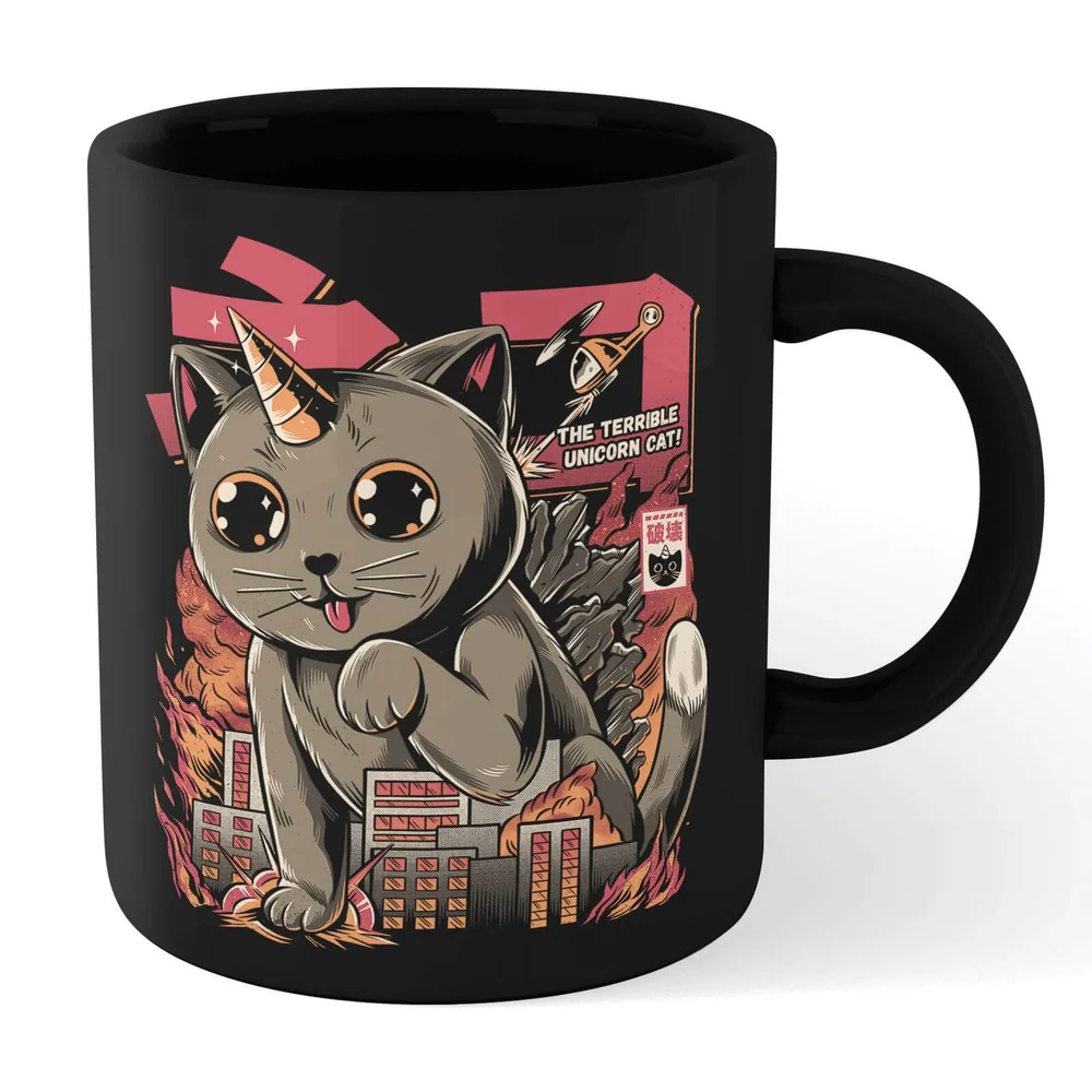 Ilustrata Catzilla Mug - Black Image 1