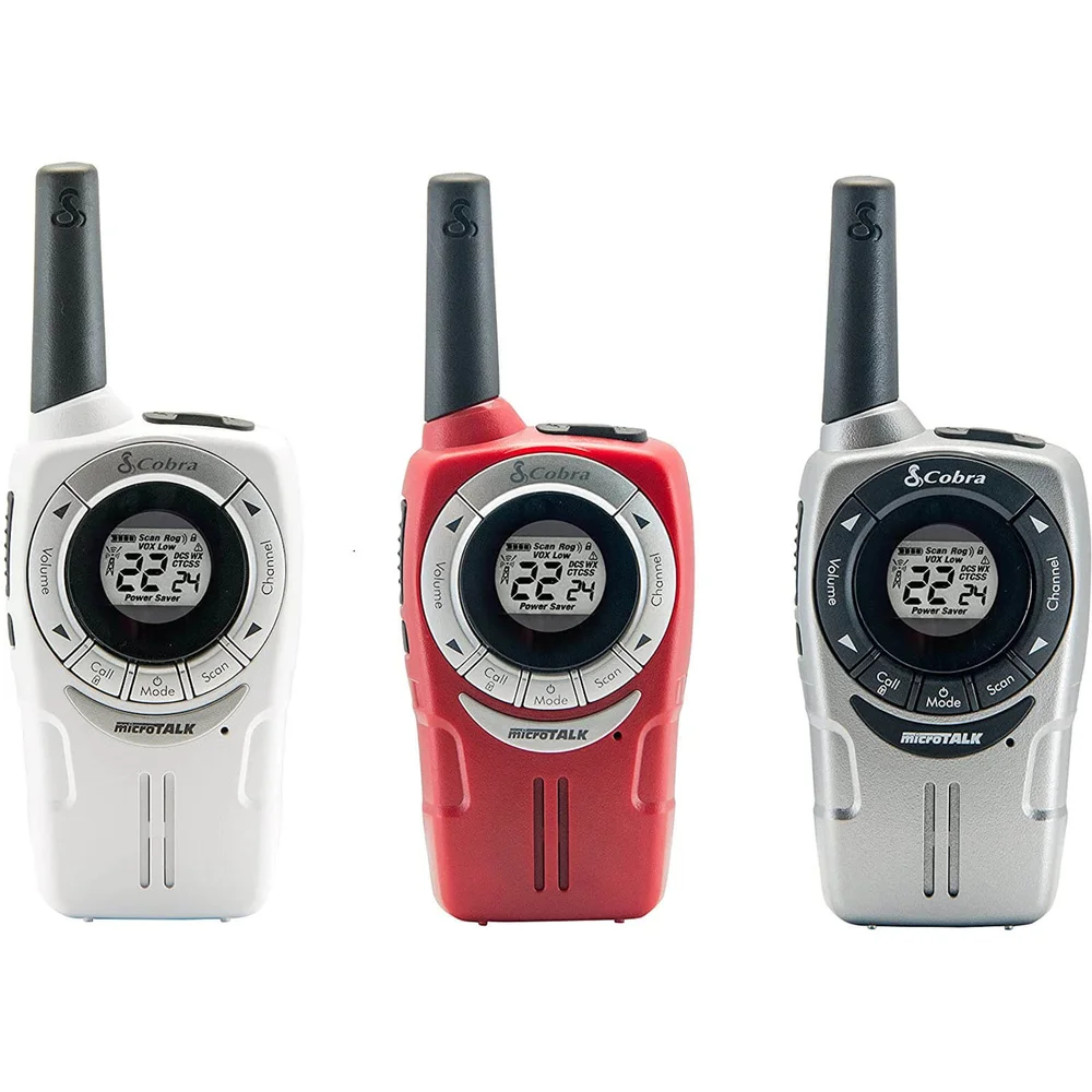 Cobra SM660 Weather Resistant Walkie Talkie - White/Red/Silver (3 Pack) Image 1