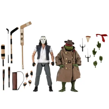 NECA Teenage Mutant Ninja Turtles Casey Jones and Raphael In Disguise 7 Inch Scale Action Figure 2 Pack
