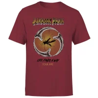 Jurassic Park Life Finds A Way Tour Unisex T-Shirt - Burgundy - undefined undefined