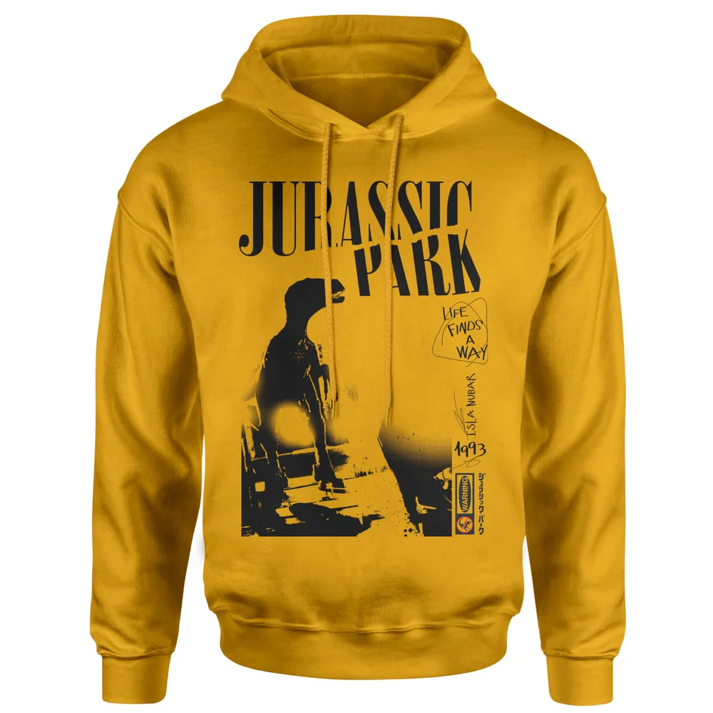 Jurassic Park Isla Nublar Punk Hoodie - Mustard - S Image 1