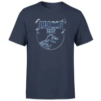 Jurassic Park Logo Metal Men's T-Shirt - Navy
