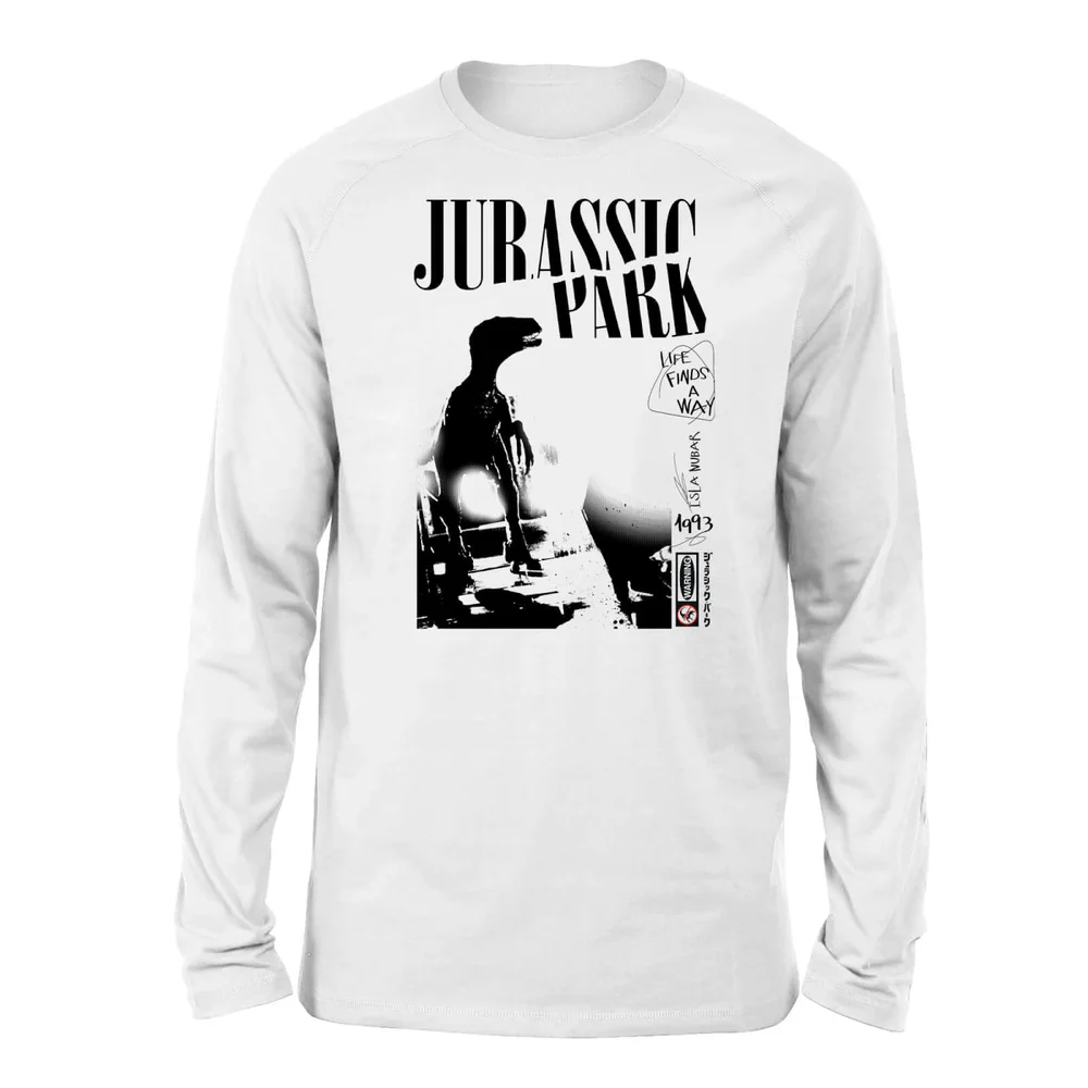Jurassic Park Isla Nublar Punk Unisex Long Sleeved T-Shirt - White - S Image 1