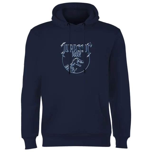 Jurassic Park Logo Metal Hoodie - Navy