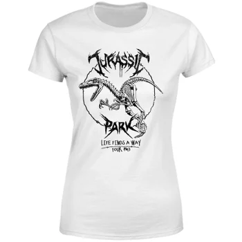 Jurassic Park Raptor Drawn Unisex Ringer T-Shirt - White/Black