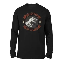 Jurassic Park Classic Twist Jag Unisex Long Sleeved T-Shirt - Black