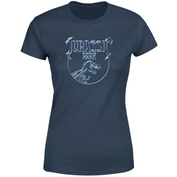 Jurassic Park Logo Metal Men's T-Shirt - Navy
