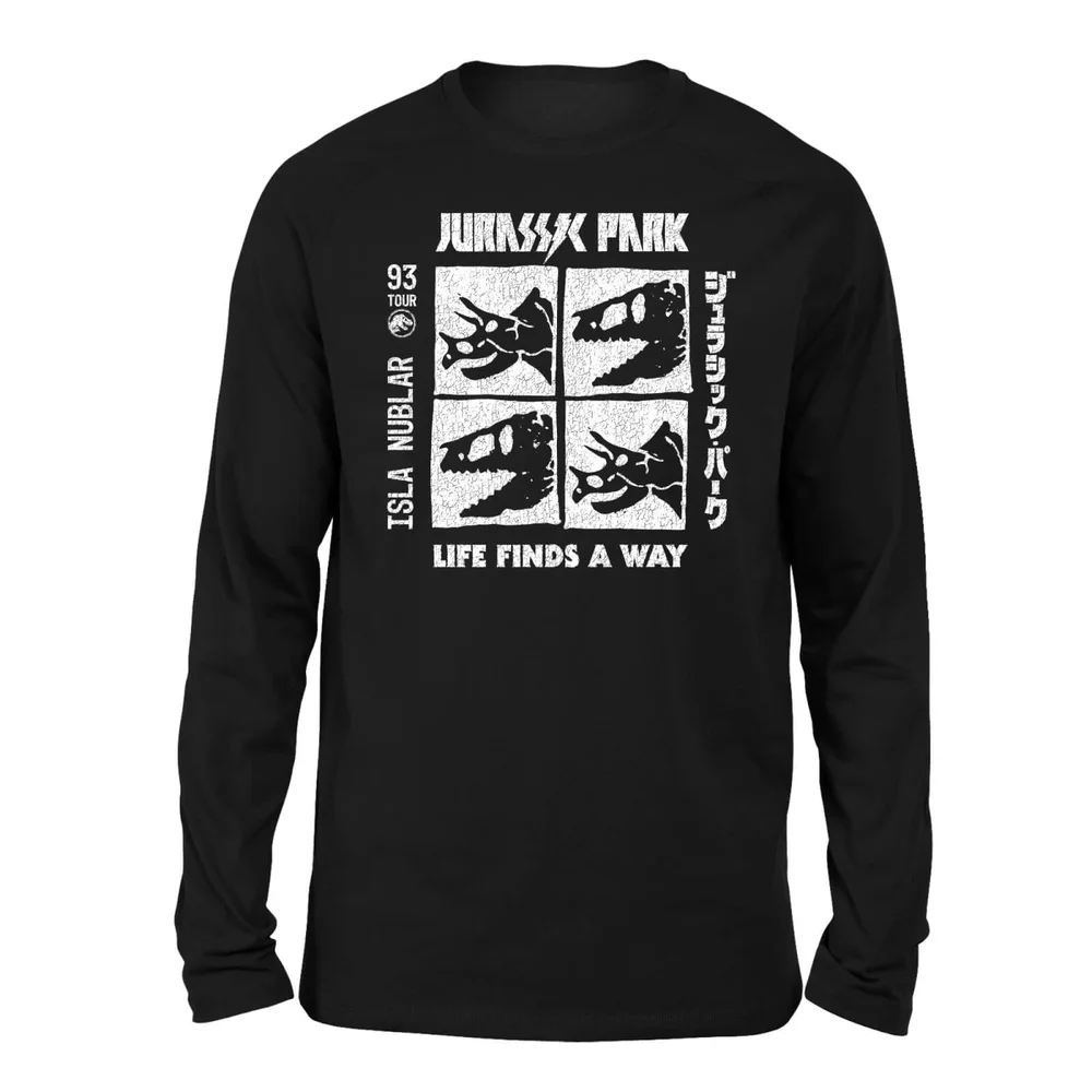 Jurassic Park The Faces Unisex Long Sleeved T-Shirt - Black - S Image 1