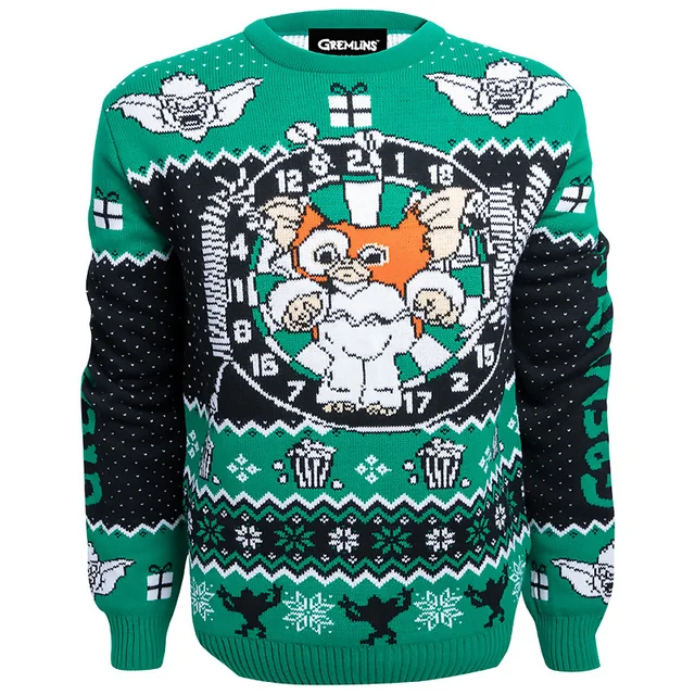 Gremlins Stripe Christmas Knitted Jumper - Navy