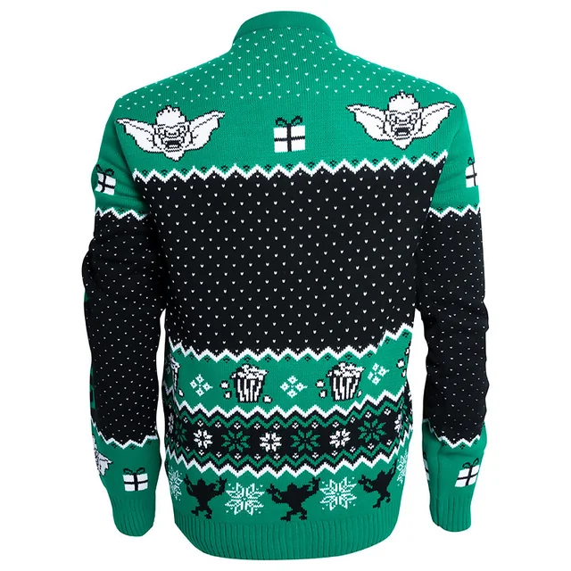 Gremlins Stripe Christmas Knitted Jumper - Navy