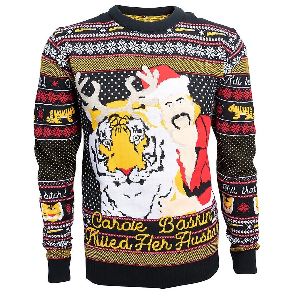 That B*tch Carole Baskin Christmas Jumper - Navy - XS Image 1
