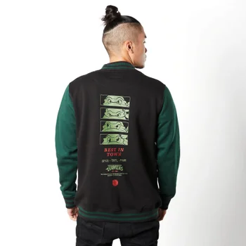 Teenage Mutant Ninja Turtles By The Slice Varsity Jacket - Black / Green