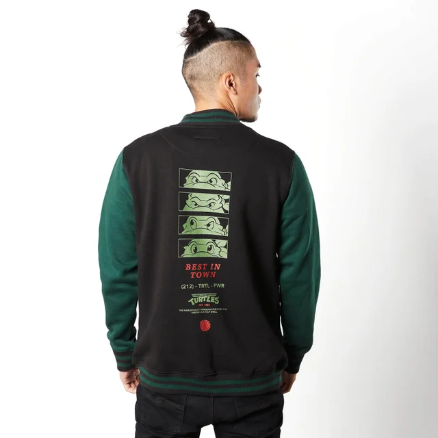 Teenage Mutant Ninja Turtles By The Slice Varsity Jacket - Black / Green