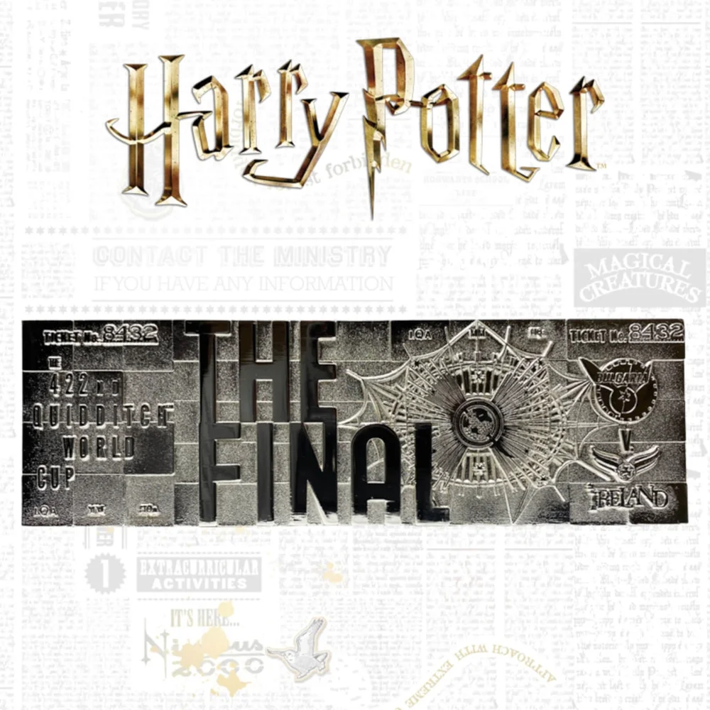 Harry Potter Silver Plated Limited Edition Quidditch World Cup Ticket Image 1