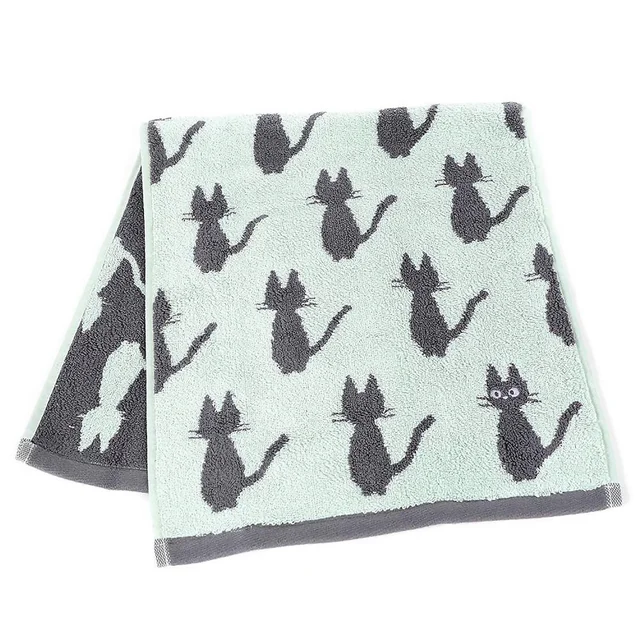 Kiki's Delivery Service Jiji Silhouette Face Towel