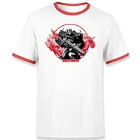Transformers Earthrise Retro Unisex Ringer T-Shirt - White / Red - undefined undefined
