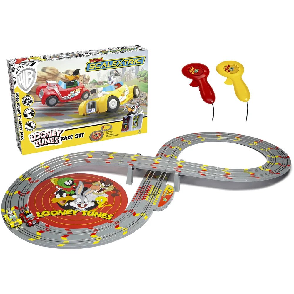 Micro Scalextric My First Looney Tunes with Bugs Bunny vs Daffy Duck Battery Powered Race Set Image 1