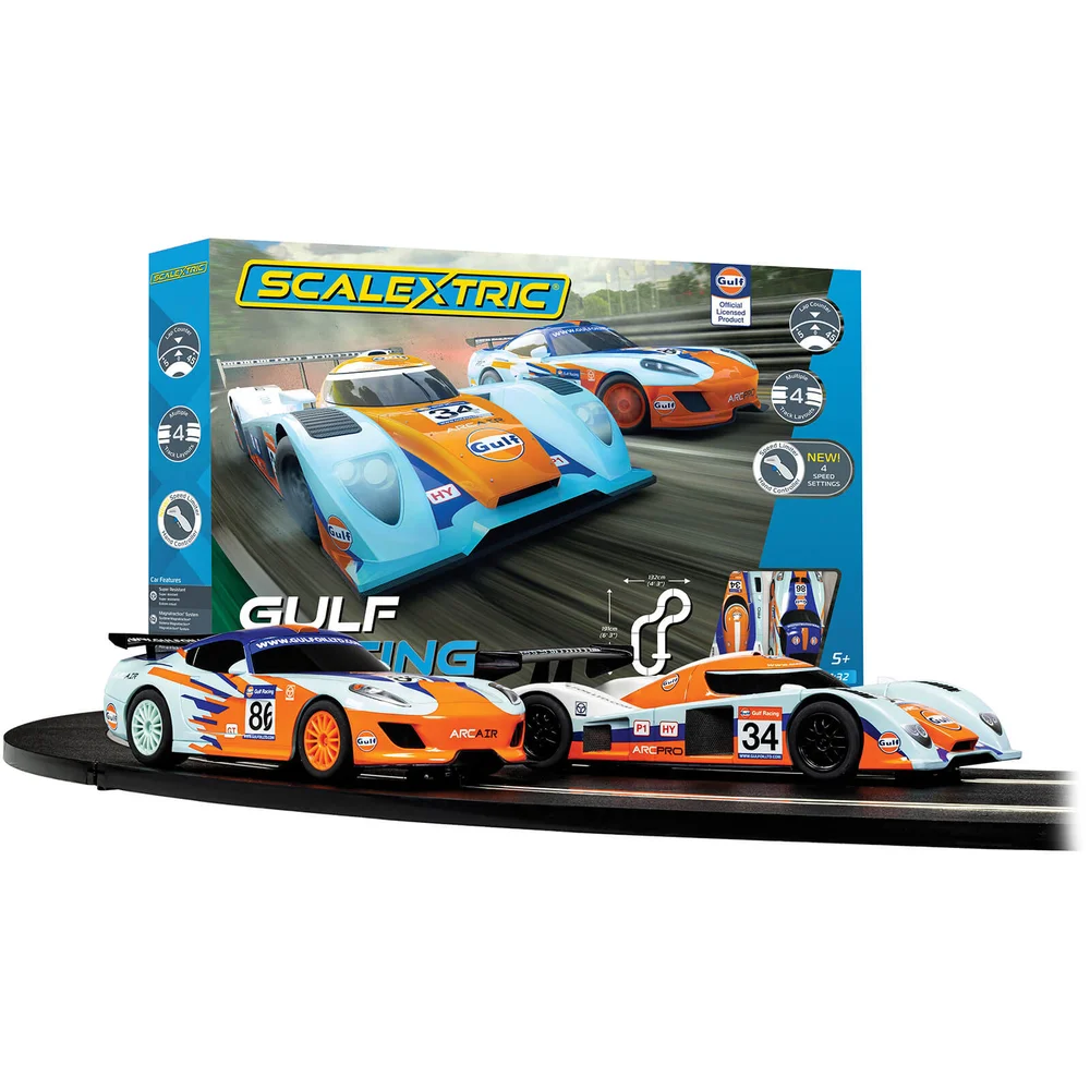 Scalextric Gulf Racing (Team GT Gulf vs Team LMP Gulf) Race Set Image 1