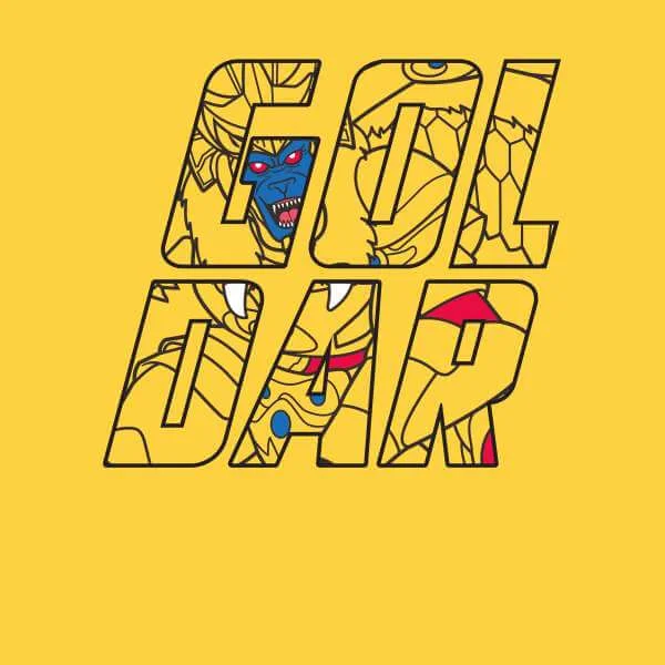 Power Rangers Goldar Text Men's T-Shirt - Yellow