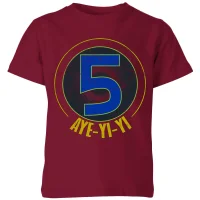 Power Rangers Alpha-5 Logo Kids' T-Shirt - Burgundy - undefined undefined