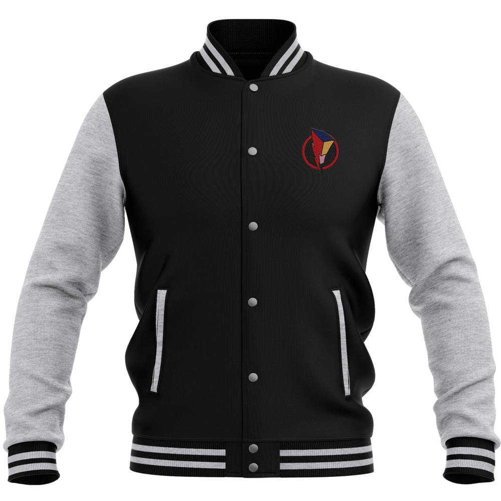 Power Rangers Bolt Patch Women's Varsity Jacket - Black / Grey - S Image 1