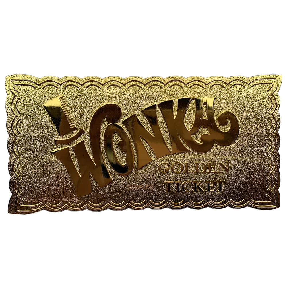 Willy Wonka 24k Gold Plated Winning Ticket Limited Edition Replica - Zavvi Exclusive (50th Anniversary) Image 1