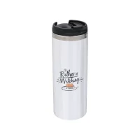 Friends I'd Rather Be Watching Stainless Steel Thermo Travel Mug - Metallic Finish - undefined undefined