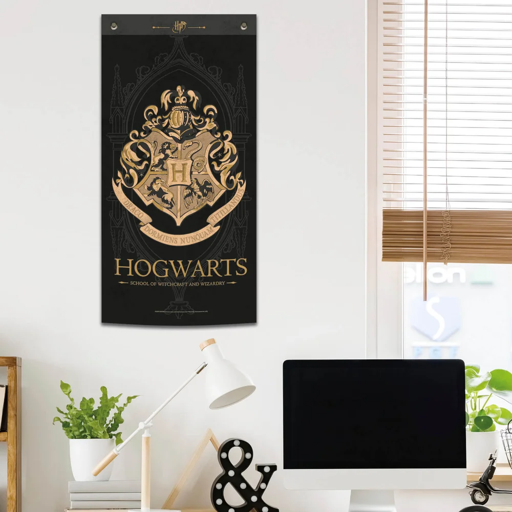 Harry Potter Black Hogwarts Wall Banner Image 1