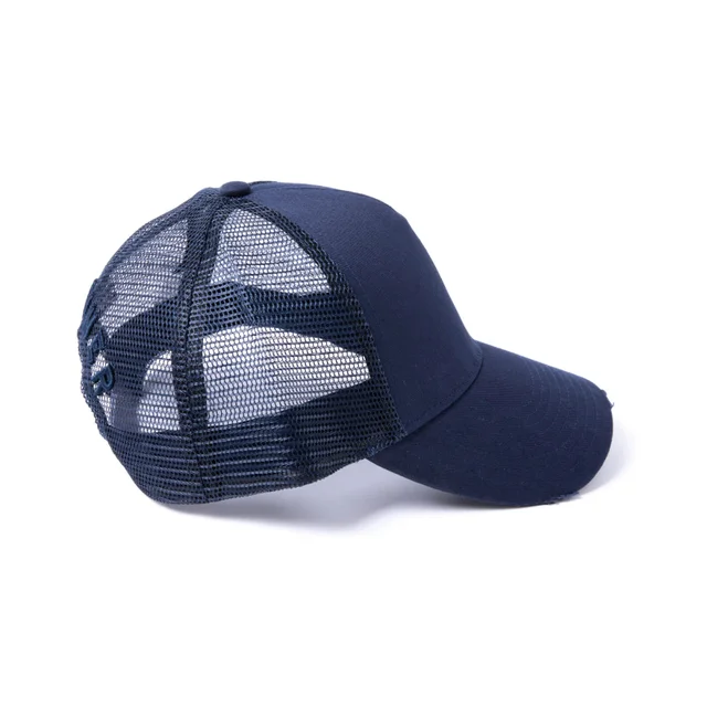 Milliner Plain Distressed Cotton Trucker Navy