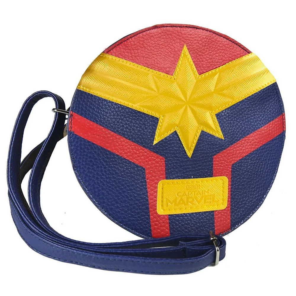 Marvel Captain Marvel Faux Leather Shoulder Bag - Blue Image 1