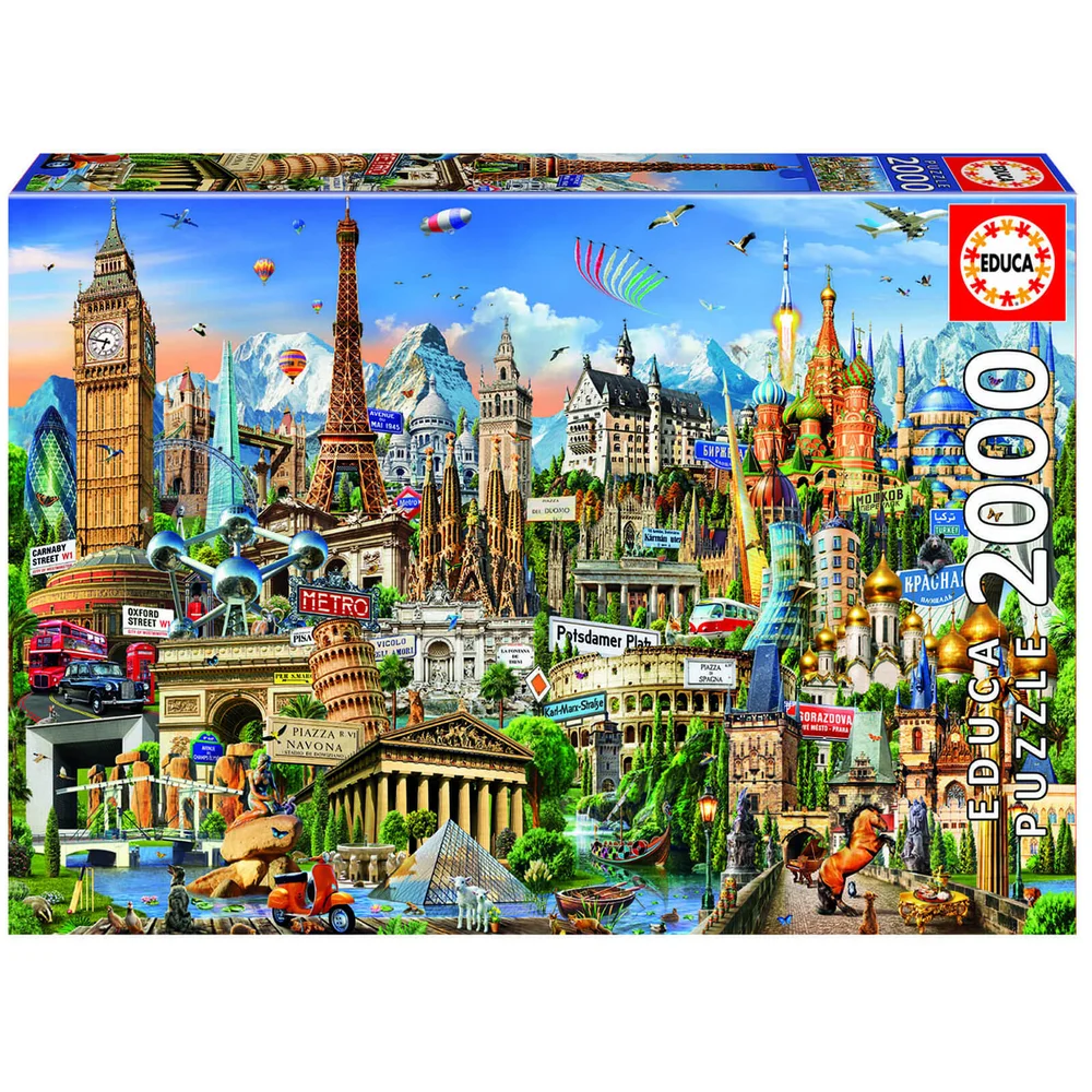 European Landmarks Jigsaw Puzzle (2000 Pieces) Image 1