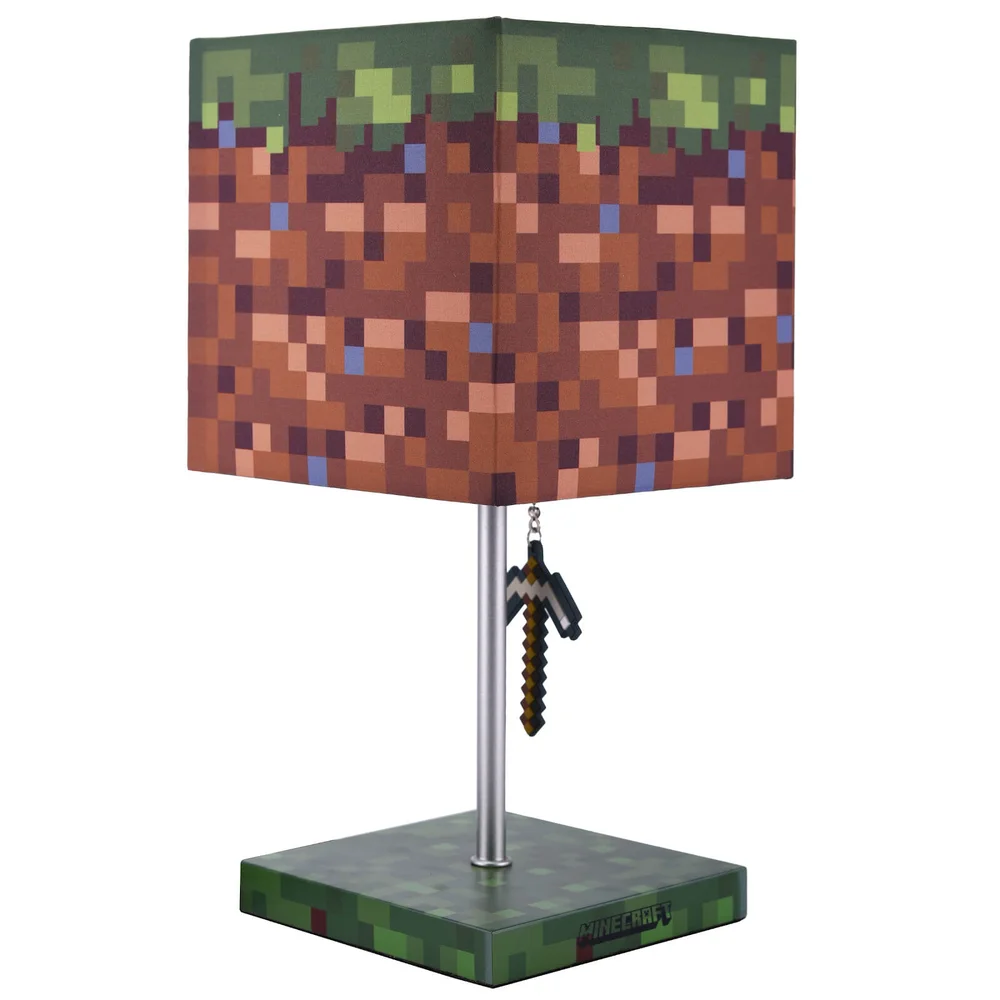 Minecraft 3D Puller Green Creeper And Grass Block Desk Lamp 14 Inch Image 1