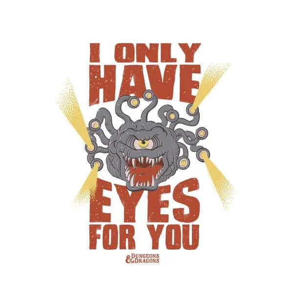 Dungeons & Dragons D&D Cartoon Beholder Unisex T-Shirt - White