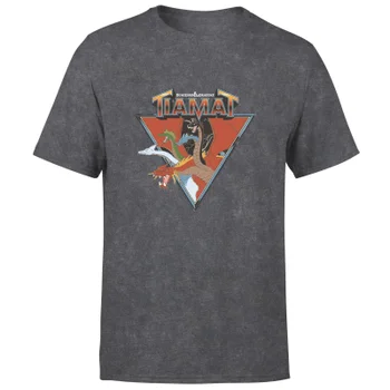Dungeons & Dragons D&D Cartoon Tiamat Unisex T-Shirt - Black Acid Wash