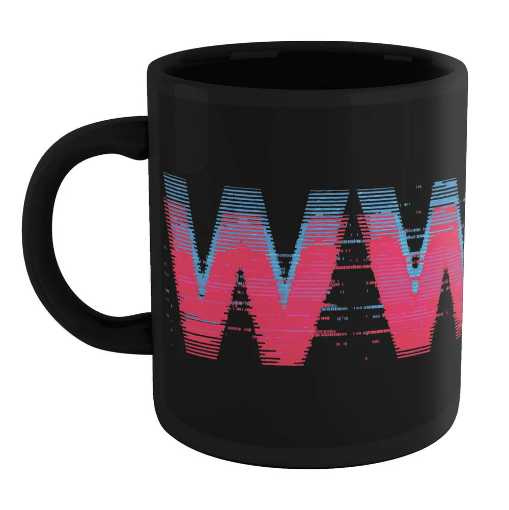 Wonder Woman Retro Glitch Mug - Black Image 1