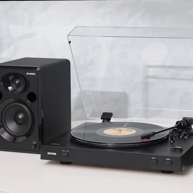 ION Audio Pro80 - Fully Automatic Turntable/Vinyl Record Player with 2 Playback Speeds, Quiet Belt-Drive System, Dustcover & Coaxial Audio Output