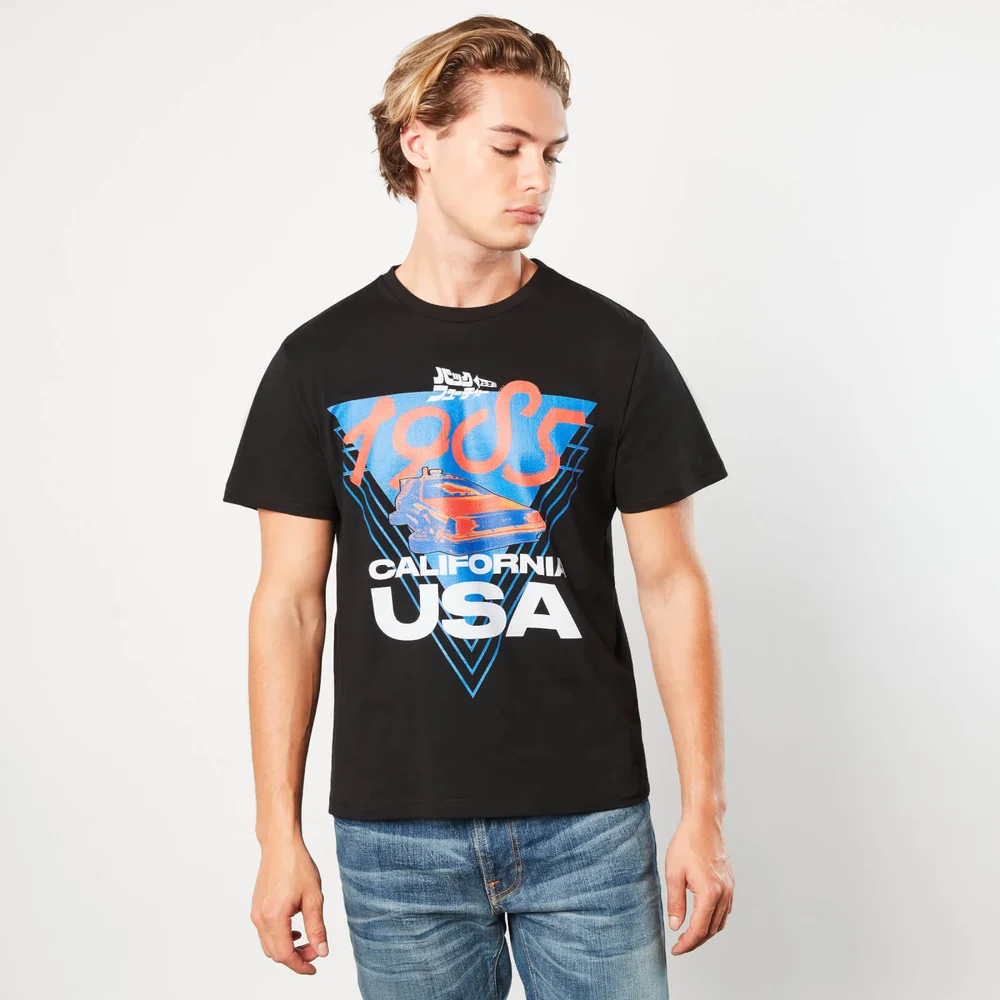Back to the future 1985 California USA Car Unisex T-Shirt - Black - S Image 1