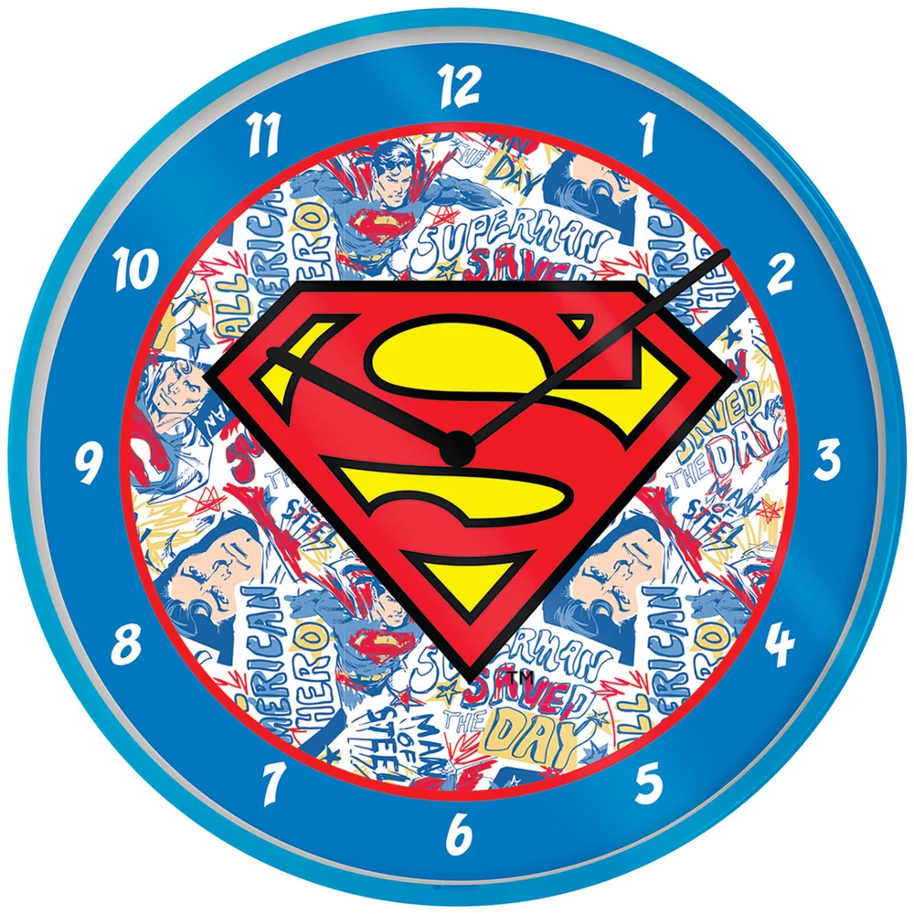Superman Logo Clock 10 Inch Image 1