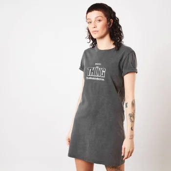 The Thing Nobody Trusts Anybody Women's T-Shirt Dress - Black Acid Wash