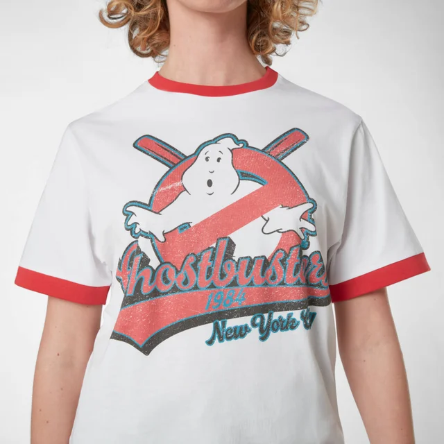 Ghostbusters Baseball Unisex T-Shirt Ringer - White/Red