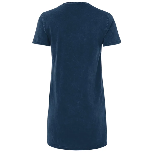 Sega Start Screen Women's T-Shirt Dress - Navy Acid Wash