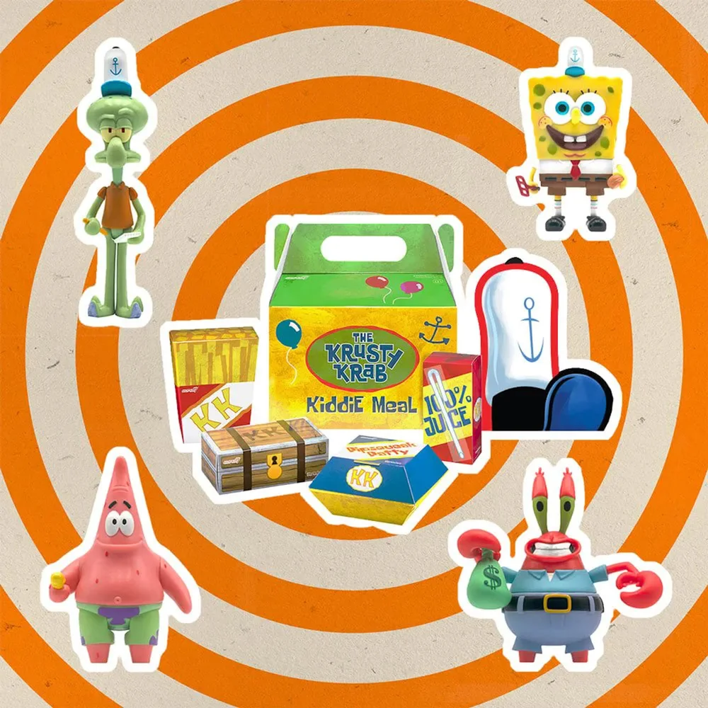 Super7 SpongeBob SquarePants ReAction Action Figure 4-Pack Image 1