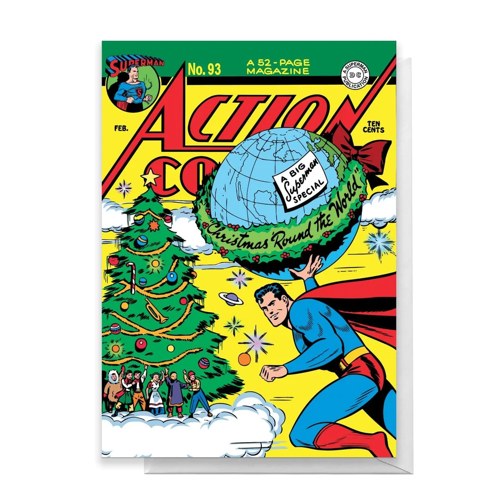 Superman Christmas Tree Greetings Card - Standard Card Image 1