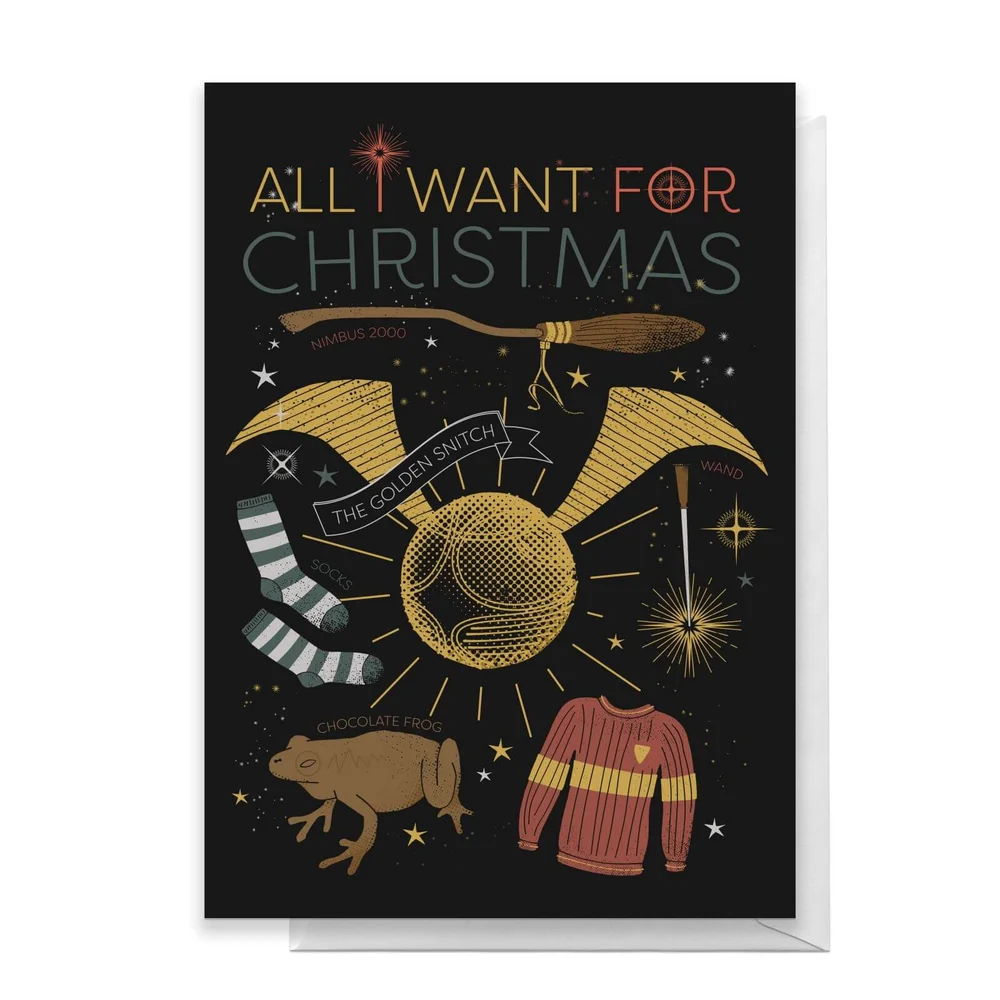 Harry Potter All I Want For Christmas Greetings Card - Standard Card Image 1