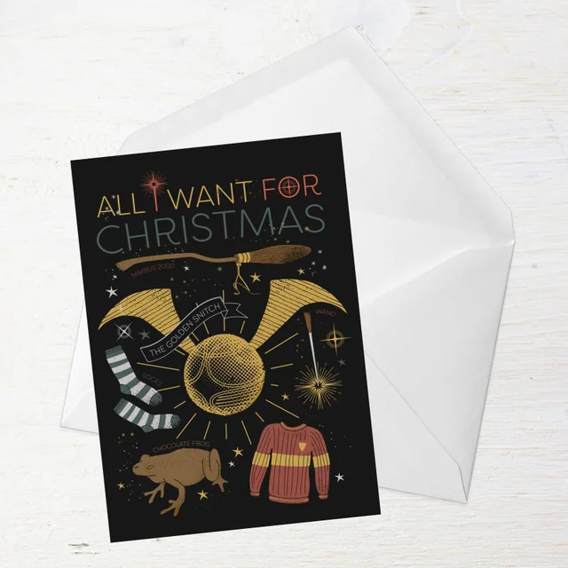 Harry Potter All I Want For Christmas Greetings Card