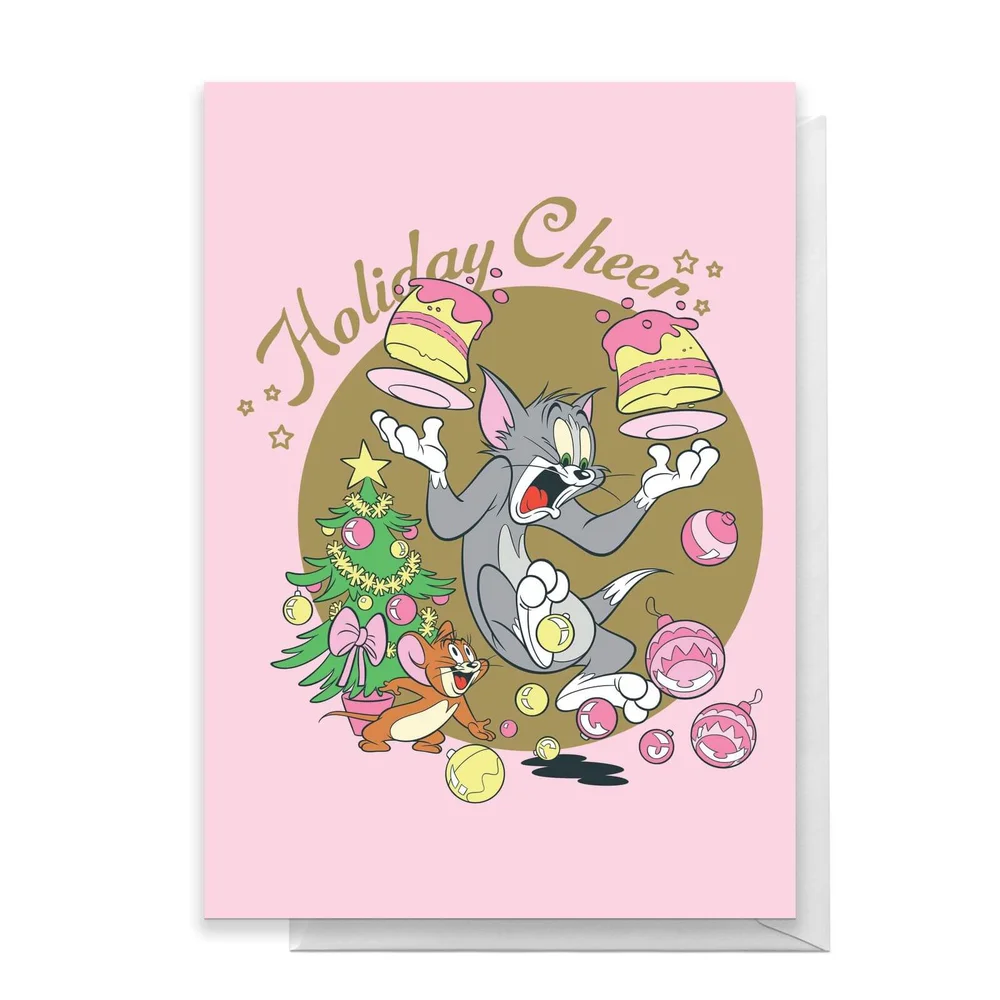 Tom And Jerry Holiday Cheers Greetings Card - Standard Card Image 1