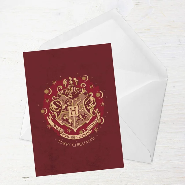 Harry Potter Crest Happy Christmas Greetings Card