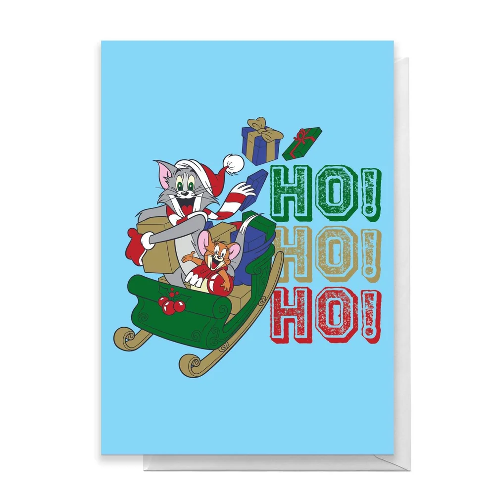 Tom And Jerry Sleigh Ho! Ho! Ho! Greetings Card - Standard Card Image 1